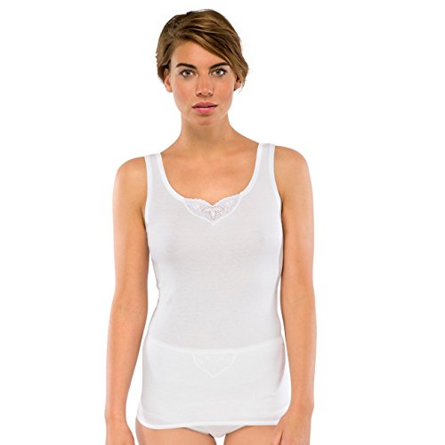 Schiesser Damen Trägertop Cotton Essentials 4er Pack, Farbe:Weiß (100);Größe:36 (S) von Schiesser
