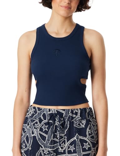 Schiesser Damen Trägertop Crop Top Doppelripp mit seitlichen Cut Outs Organic Cotton 150 Years von Schiesser