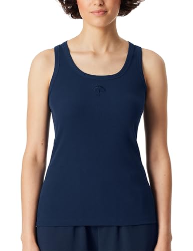 Schiesser Damen Trägertop Doppelripp Mit Logo Organic Cotton 150 Years T-Shirt, Admiral_183231, 44 EU von Schiesser