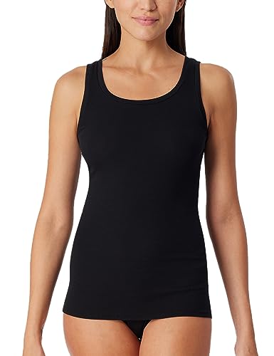 Schiesser Damen Trägertop Unterhemd Organic Cotton-Pure Rib Unterwäsche, schwarz_179886, 38 von Schiesser