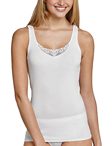 Schiesser Damen Trägertop mit Spitze-Hemdchenkonzept Unterhemd, weiß_144367, 50 von Schiesser