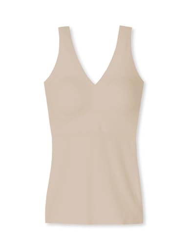 Schiesser Damen Trägertop mit herausnehmbaren Pads-Invisible Soft Baselayer-Shirt, Sand_170365, 46 von Schiesser