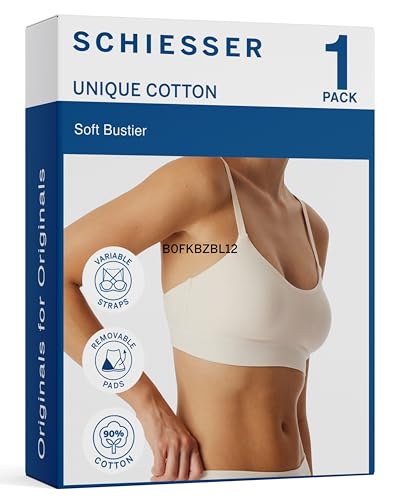 Schiesser Damen Unique Cotton BH, schwarz_183130, 40 von Schiesser