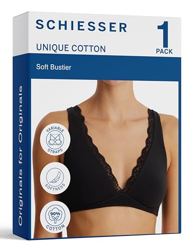 Schiesser Damen Unique Cotton BH, schwarz_183241, 70C von Schiesser