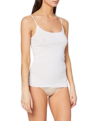 Schiesser Damen Spaghettitop Unterhemd - Luxury Baumwolle, weiss_200762, 40 von Schiesser