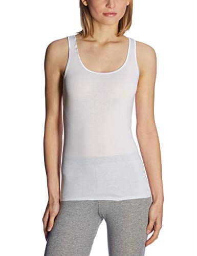 Schiesser Damen Trägertop Baumwolle - Luxury, weiss_200763, 36 von Schiesser