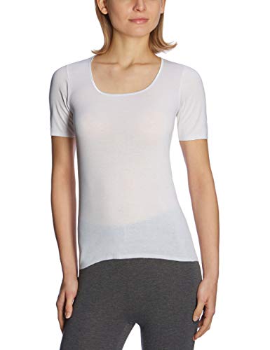 Schiesser Damen Spenzer Halbarm - Luxury Baumwolle Unterhemd, Weiss_200764, 44 EU von Schiesser