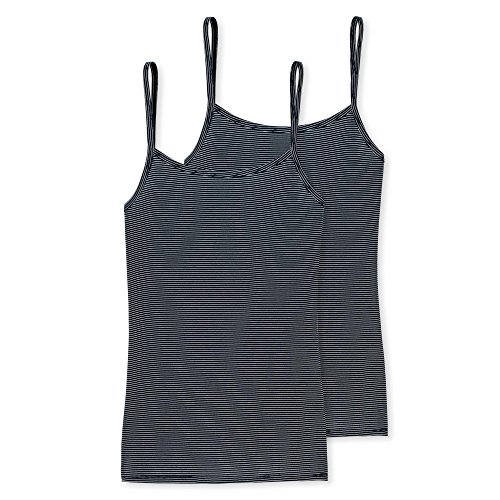 Schiesser Damen 2 PACK Spaghettitop Unterhemd - Modal Essentials, nachtblau_162895, 48 von Schiesser