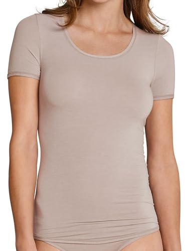 Schiesser Damen Shirt Halbarm - Personal Fit Unterhemd, Braun_155413, L EU von Schiesser