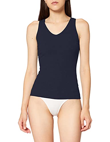 Schiesser Damen Trägertop Feinripp-Naturschönheit Unterhemd, Nachtblau_144096, 40 von Schiesser