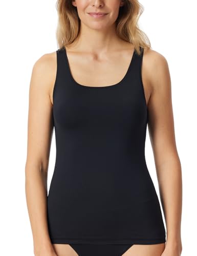 Schiesser Damen Unterhemd Trägertop Single Jersey-Unique Micro Baselayer-Shirt, schwarz_181424, 48 von Schiesser