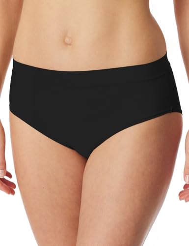 Schiesser Damen Unterwäsche Retro-Pants Single Jersey-Unique Micro Hipster-Höschen, schwarz_181423, 46 von Schiesser