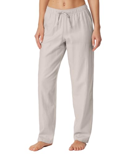 Schiesser Damen Webhose kurz Leinen-Mix + Relax Pyjamaunterteil, Off-White_182593, 40 von Schiesser