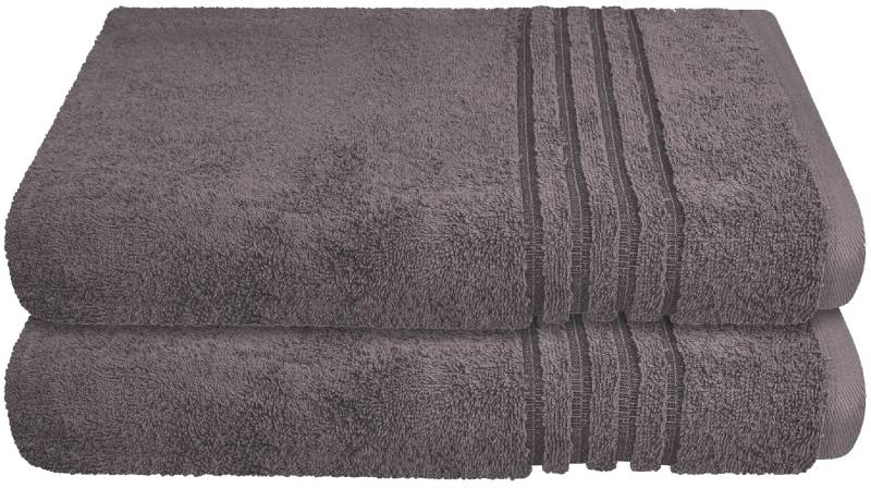 Schiesser Duschtücher "Milano aus 100% Baumwolle mit eleganter Bordüre in Hoch-Tief-Optik", (Set, 2 St., 2er Set Badetücher 70 x 140 cm), Made in Green von Schiesser