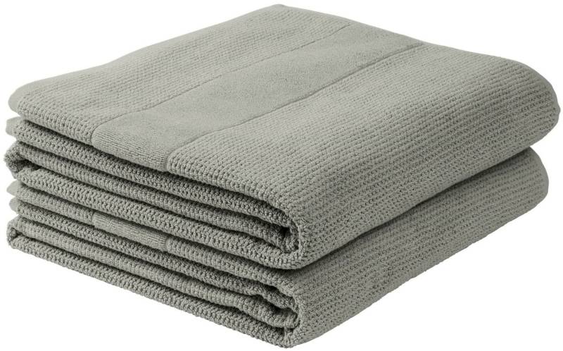 Schiesser Duschtücher "Turin aus 100% Baumwolle in dezenter Reiskornoptik", (Set, 2 St., 2er Set Badetücher 70 x 140 cm), MADE IN GREEN by OEKO-TEX von Schiesser