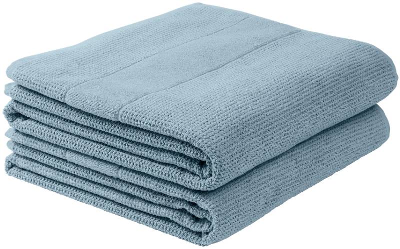 Schiesser Duschtücher "Turin aus 100% Baumwolle in dezenter Reiskornoptik", (Set, 2 St., 2er Set Badetücher 70 x 140 cm), MADE IN GREEN by OEKO-TEX von Schiesser