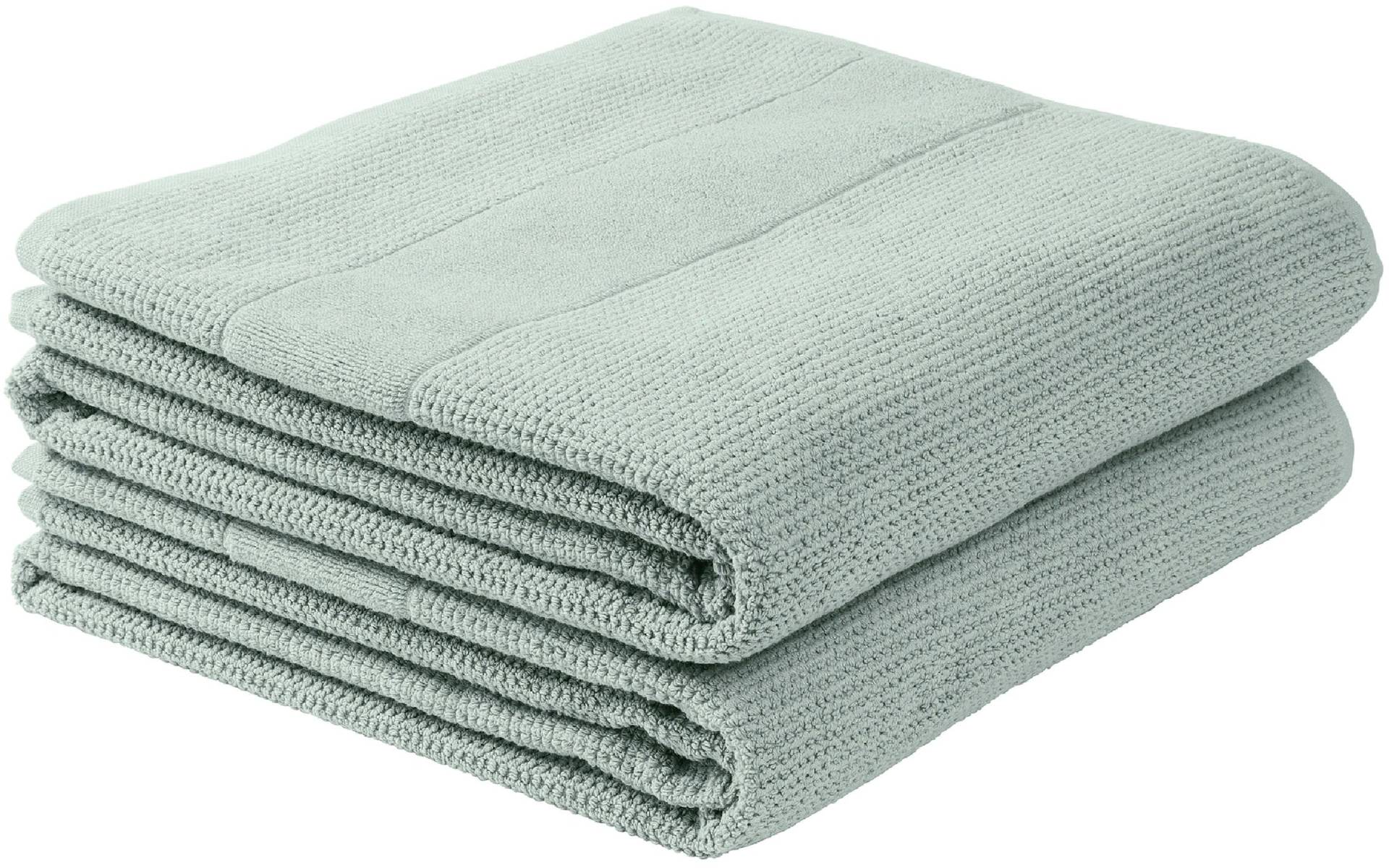 Schiesser Duschtücher "Turin aus 100% Baumwolle in dezenter Reiskornoptik", (Set, 2 St., 2er Set Badetücher 70 x 140 cm), MADE IN GREEN by OEKO-TEX von Schiesser