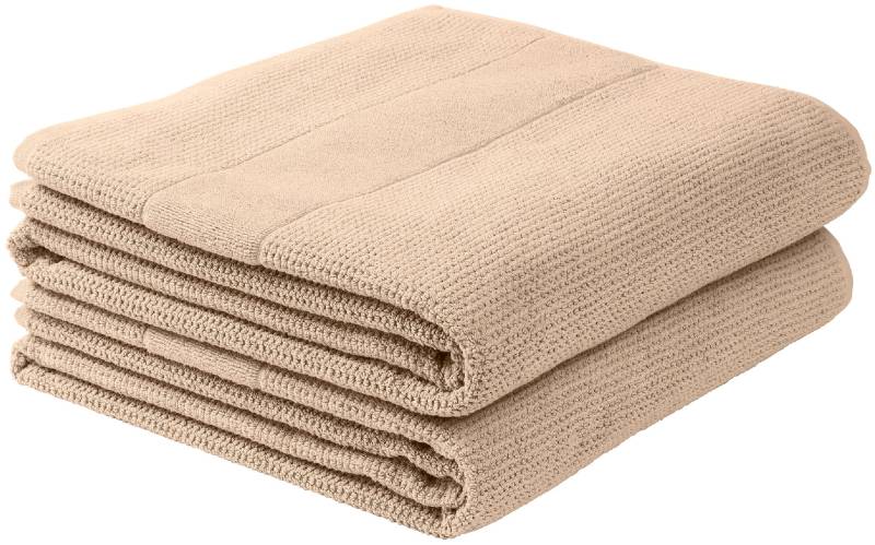 Schiesser Duschtücher "Turin aus 100% Baumwolle in dezenter Reiskornoptik", (Set, 2 St., 2er Set Badetücher 70 x 140 cm), MADE IN GREEN by OEKO-TEX von Schiesser