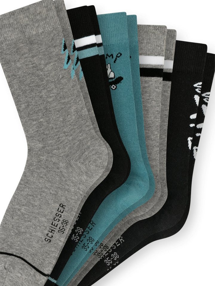 Schiesser Freizeitsocken 'Jump' (5-Paar) mit handgekettelter Naht von Schiesser