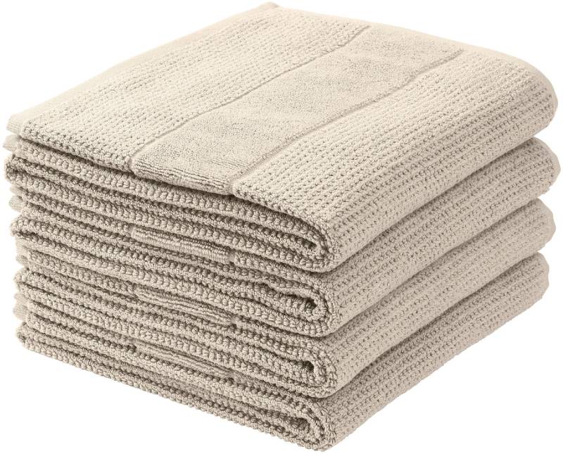 Schiesser Handtücher "Turin aus 100% Baumwolle in dezenter Reiskornoptik", (Set, 4 St., 4er Set Handtücher 50 x 100 cm), MADE IN GREEN by OEKO-TEX von Schiesser