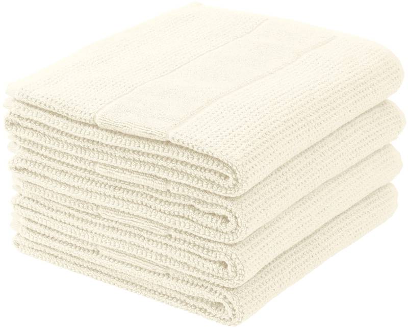Schiesser Handtücher "Turin aus 100% Baumwolle in dezenter Reiskornoptik", (Set, 4 St., 4er Set Handtücher 50 x 100 cm), MADE IN GREEN by OEKO-TEX von Schiesser