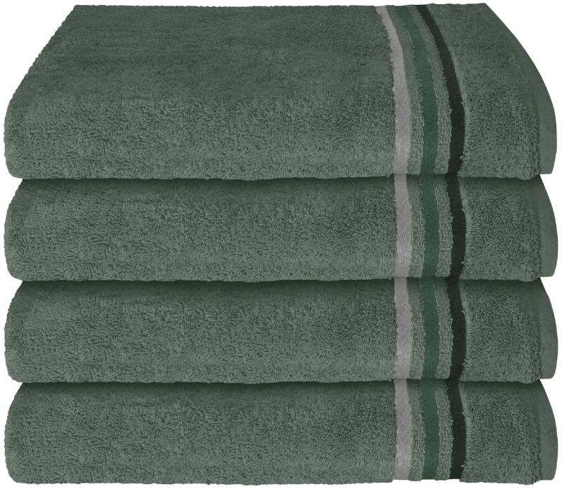 Schiesser Handtücher "Skyline Color aus 100 % Baumwolle mit eleganter Streifenbordüre", (Set, 4 St., 4 Handtücher (50x100 cm), MADE IN GREEN by OEKO-TEX von Schiesser