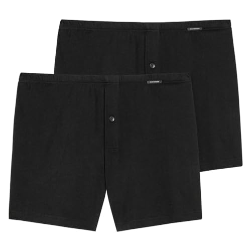 Schiesser Herren 2 PACK Boxershorts Baumwolle Jersey weich Multipack - Jerseyboxer, schwarz_174002, 9/ 3XL von Schiesser