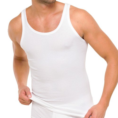 Schiesser Herren 2 PACK Unterhemd ohne Arm - Essential Doppelripp von Schiesser