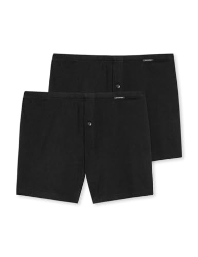 Schiesser Herren 2 Pack Boxershorts Baumwolle Jersey weich Multipack - Jerseyboxer, schwarz_180930, 9/ 3XL von Schiesser