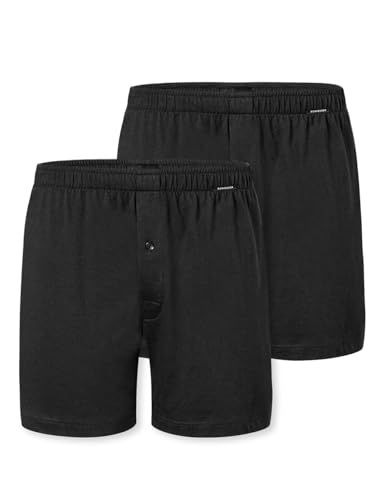 Schiesser Herren 2 Pack Boxershorts Baumwolle Jersey weich Multipack - Jerseyboxer, schwarz_182426, 12 von Schiesser