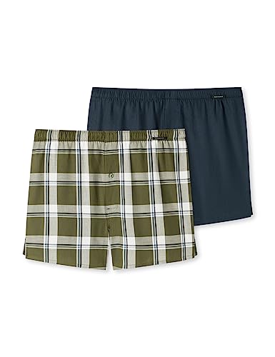 Schiesser Herren 2 Pack Boxershorts Baumwolle Web - Webboxer Boxershorts, Sortiert 4, 4XL Große Größen EU von Schiesser