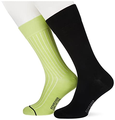 Schiesser Herren 2 Pack Herrensocken Klassische Socken, Limette, 43/46 von Schiesser