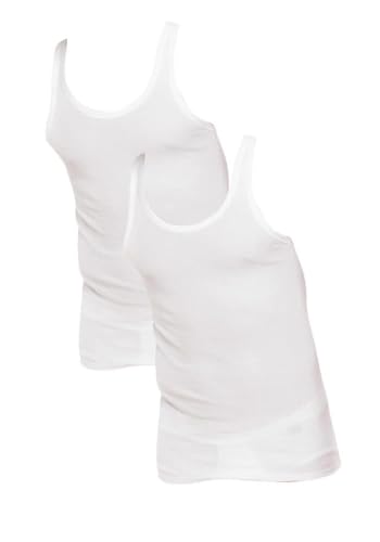 Schiesser Herren 2 Pack Ohne Arm - Essential Feinripp Unterhemd, Weiß, 8 EU von Schiesser