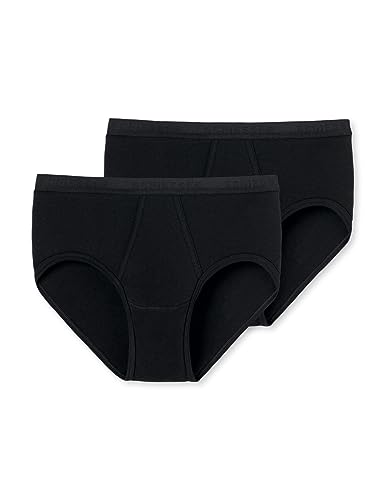 Schiesser Herren 2 Pack Sportslip mit Eingriff-Original Feinripp Unterwäsche, schwarz_005136, 7/ XL (2er Pack) von Schiesser