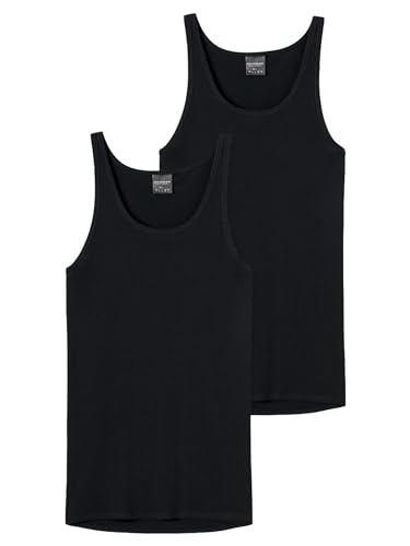 Schiesser Herren 2 Pack Unterhemd ohne Arm-Original Feinripp Unterwäsche, schwarz_005121, 10/ 4XL (2er Pack) von Schiesser