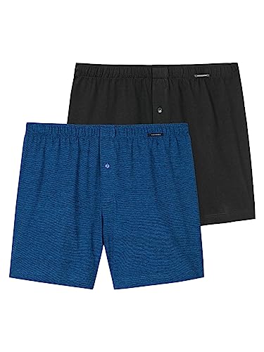 Schiesser Herren 2 PACK Boxershorts Baumwolle Jersey weich Multipack - Jerseyboxer, sortiert_168446, 4/ S von Schiesser