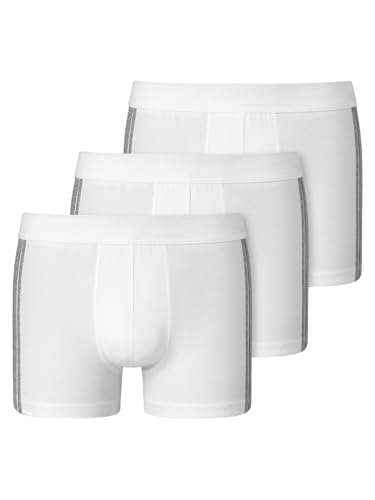 Schiesser Herren 3 Pack Softbund Und Streifen - 95/5 Organic Boxershorts, Weiss_173816, L EU von Schiesser