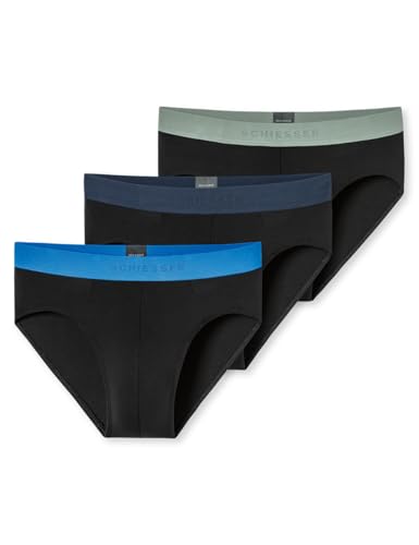 Schiesser Herren 3 Pack Slips Bio Baumwolle Multipack - 95/5 Organic, Sortiert 10_180193, 5 von Schiesser