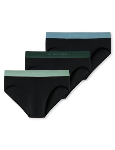 Schiesser Herren 3 Pack Slips Bio Baumwolle Multipack - 95/5 Organic, Sortiert 7_180193, 4 von Schiesser