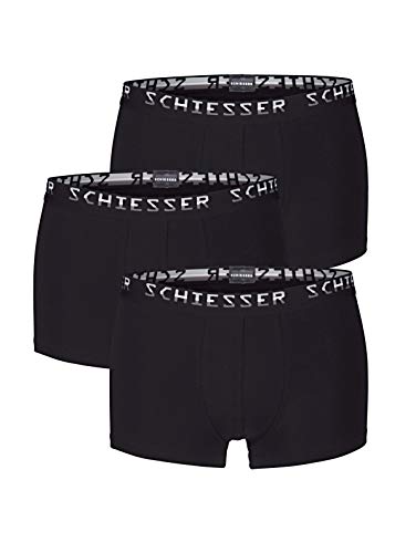 Schiesser Herren Boxershorts, Schwarz (Schwarz 000), 4 (3er Pack) von Schiesser