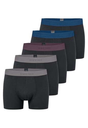 Schiesser Herren 5 Pack Bio Baumwolle Multipack-95/5 Organic Boxershorts, Sortiert 11_183214, 7 von Schiesser
