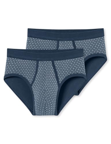 Schiesser Herren 2 Pack Sportslip mit Eingriff-Classic Slip, Indigo_172691, 10 (2er Pack) von Schiesser