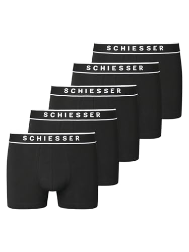 Schiesser Herren 5 Pack Bio Baumwolle Multipack-95/5 Organic Boxershorts, schwarz_183213, 10 (5er Pack) von Schiesser