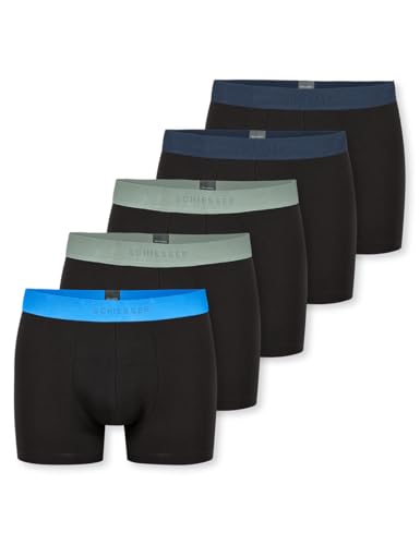 Schiesser Herren 5 Pack Boxershorts Unterwäsche Bio-Baumwolle - 95/5 Organic, Sortiert 2_183214, XL EU von Schiesser