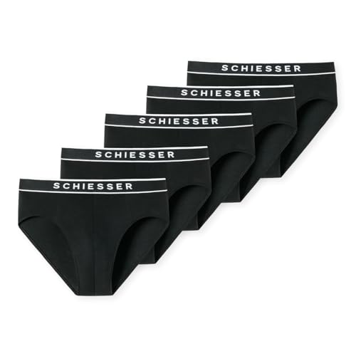 Schiesser Herren 5 Pack Unterwäsche Bio-Baumwolle - 95/5 Organic Slip, Schwarz_183212, XL EU von Schiesser