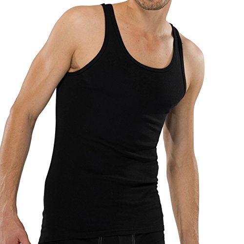 Schiesser Herren Achsel-Shirt feinripp 005120 2er Pack, Farbe:Schwarz (000);Größe:8/XXL von Schiesser