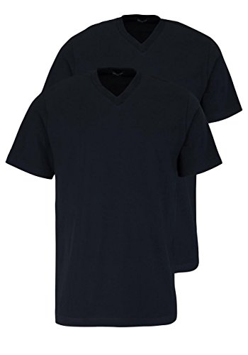 Schiesser Herren American T-Shirt V-Neck S208151 2Pack Schwarz, Größe M/5 von Schiesser