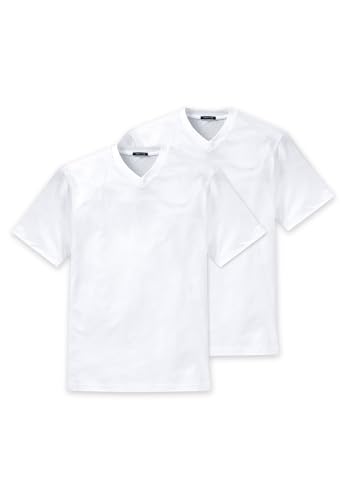 Schiesser Herren American T- Shirts mit V-Ausschnitt, 2er - Pack (L / (6), Weiss) von Schiesser