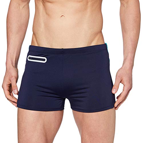 Schiesser Herren Bade-Retro Shorts, Blau (Admiral 801), 8 von Schiesser