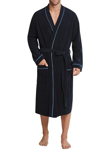 Schiesser Herren Bademantel Reisemantel, Blau (815-navy), 48 EU von Schiesser